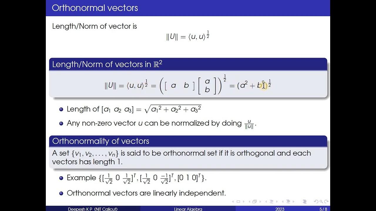 Orthogonal sets in inner product spaces YouTube