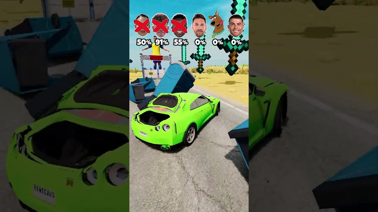 😎CR7 Vs Messi Vs Vinicius Junior⚽🚗Race Challenge! 
