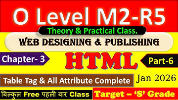 O Level Web Designing & Publishing (M2-R5) Chapter-3 HTML Jan 2026 Part-6 #olevel #olevel2026 #html