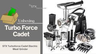 UNBOXING & USING the STX Turboforce Cadet Electric Meat Grinder, Vegetable Slicer & Sausage Stuffer