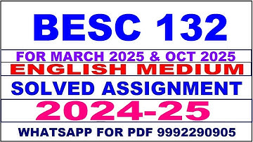 besc 132 solved assignment 2024-25 | besc 132 solved assignment in english 2025 | besc 132 2024-25
