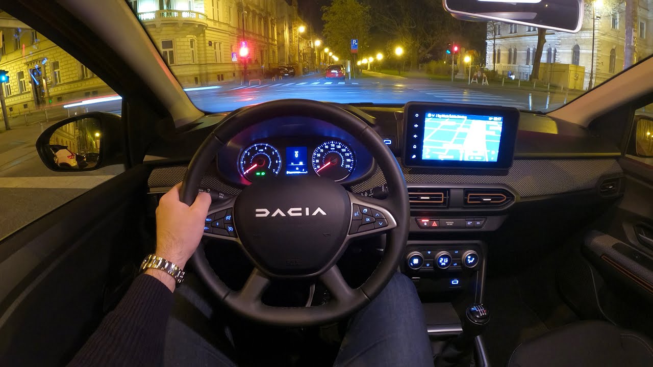 New DACIA Sandero Stepway 2023 - NIGHT POV test drive & REVIEW (Expression  TCe 90 HP) 