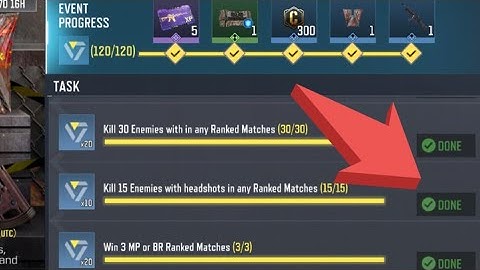Call Of Duty Mobile Kill 15 Enemies with headshots in any Ranked Matches Task Complete