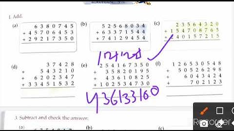 CLASS V CHAPTER 4 Operations with Large Numbers PART 1 PAGE NO. 21