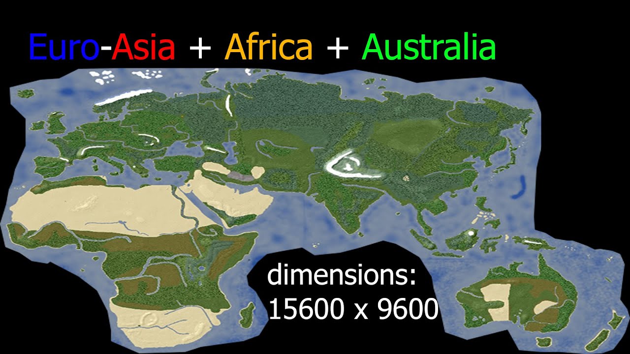 Euro-Asia + Africa + Australia (Minecraft Map) - YouTube