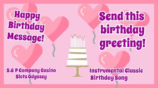  #SHORTS  Happy Birthday  text Video Card share send ? Pink Heart Balloons  Cake & Candles #2 