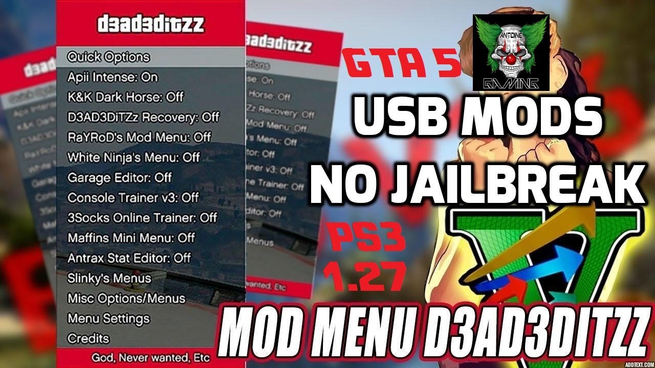 dounloud gta 5 1.27 mod menu ps3