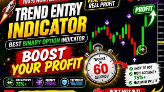Trend Entry Indicator 🔥 High Accuracy Binary Options Strategy | Quotex 60 Second Trading