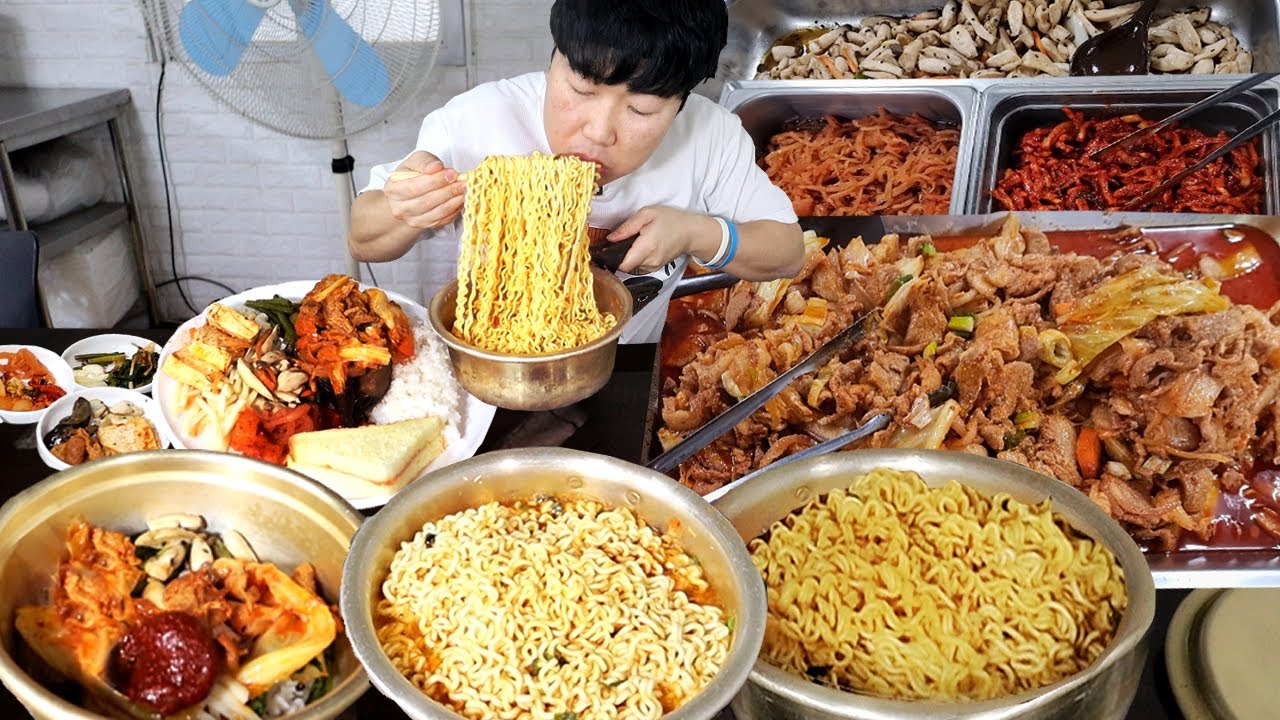 천원짜리 라면 5개 묵고.. 5천원대 한식뷔페 털기.. 돼지불고기 넣고 양푼비빔밥 묵자! [안성]
