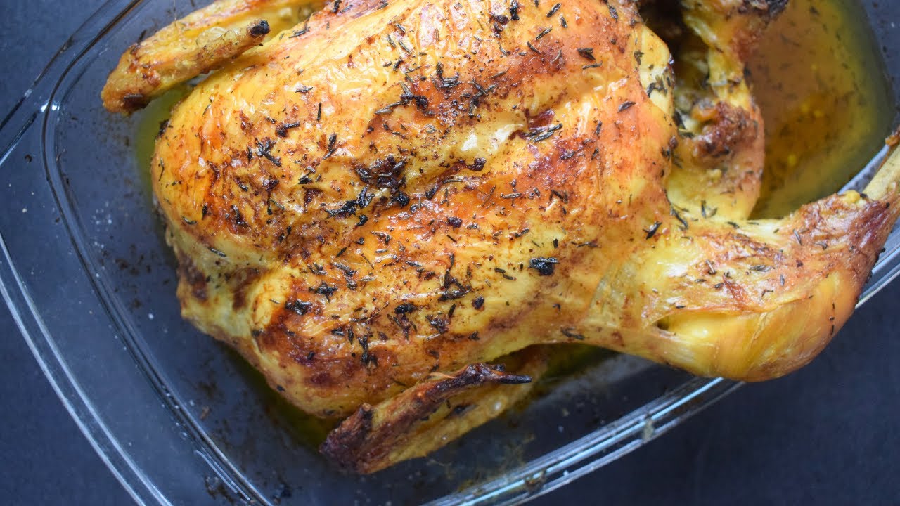 Receta de pollo asado al horno.