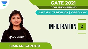 Infiltration - 2 | Last Minute Revision | Hydrology | Civil | GATE 2021 | Simran Kapoor