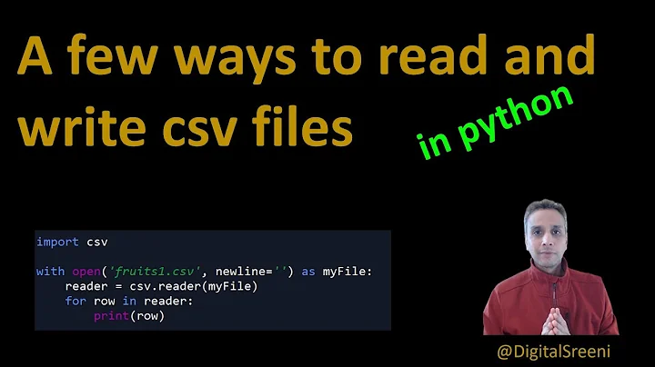 31 - A few ways to read and write csv files in Python