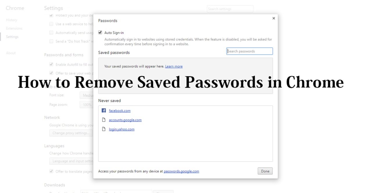 how to remove saved passwords google chrome