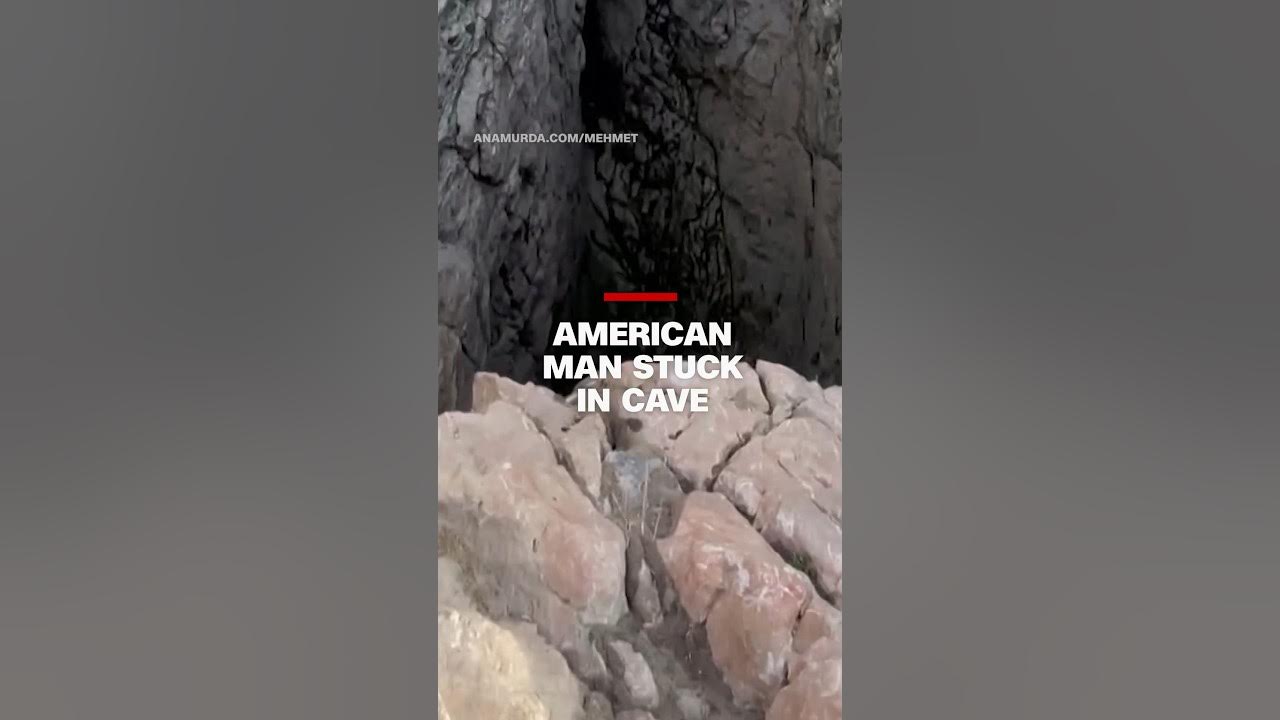 American man stuck in cave