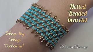 DIY Beaded Netting Bracelet 👌
