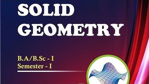 solid geometry chapter 9 soln ex 9.1 #bsc #ba 1st semester maths