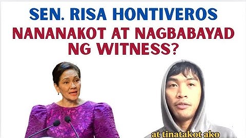 SEN. RISA HONTIVEROS, NAN4K0T AT NAGBABAYAD NG WITNESS? ANYARE?
