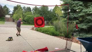 Disc Golf: Driving into sports net.