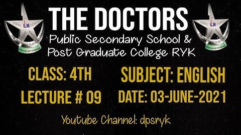 Class 4th English Lecture # 9 [03-June-2021] dpsryk