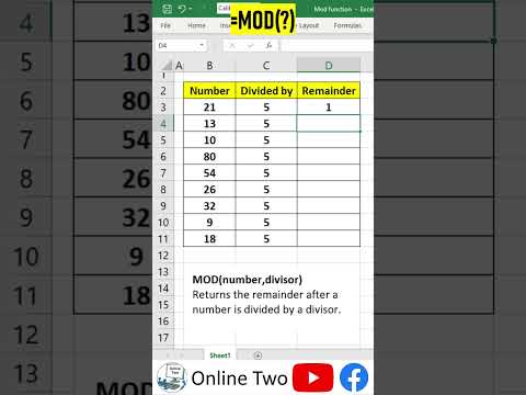 Video: Was ist die Mod-Formel in Excel?