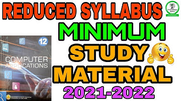 TN 12th Computer Applications New Reduced syllabus study material 2021-2022