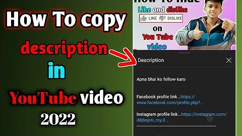 How to copy description in YouTube video/ description Kaise copy Karen/ how to copy description 2022
