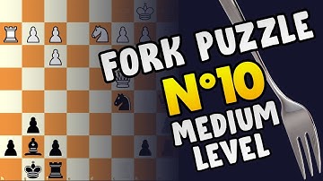 Improve your chess tactics || Fork puzzle N°10 (medium level) || watch & think ||