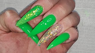 Green Acrylic nails | Saint Patrick's nails | Acrylic nail tutorial