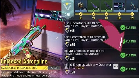 Call Of Duty Mobile Kill 30 Enemies in Rapid Fire Playlist Matches Task Complete