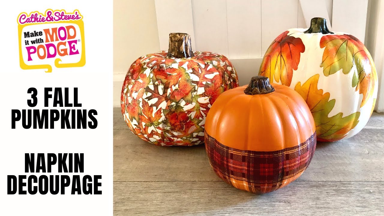 How to Make Decoupage Pumpkin Using a Napkin - Crafting A Fun Life