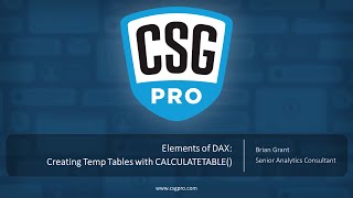 Elements of DAX 06-16 Creating Temp Tables with CALCULATETABLE()
