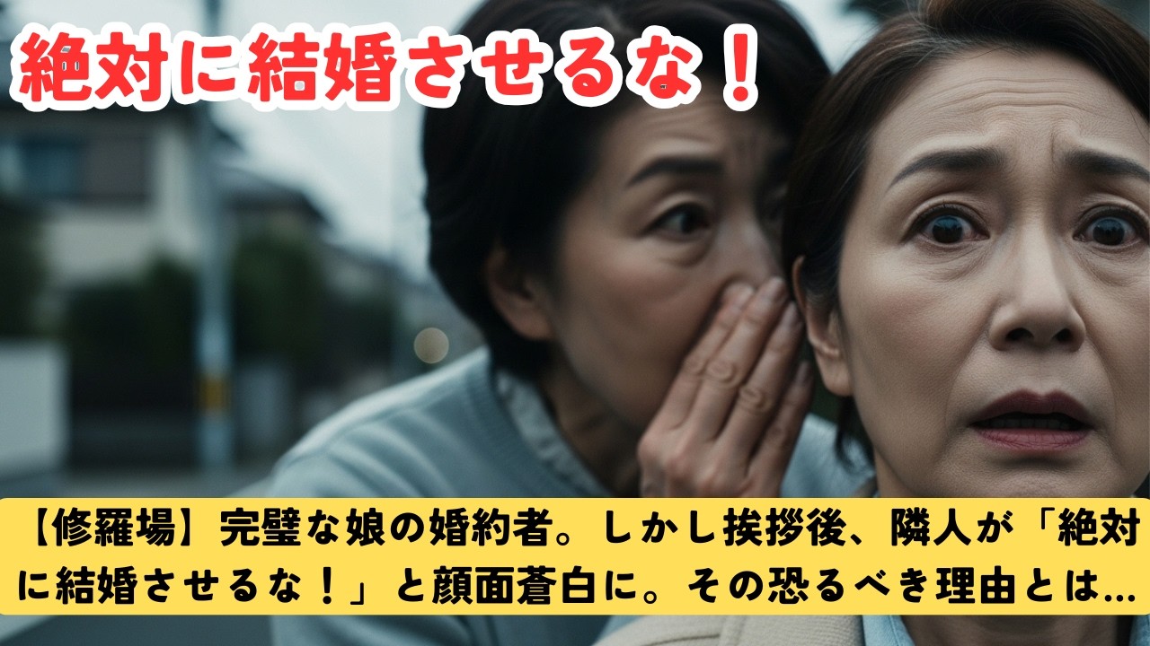 【修羅場】完璧な娘の婚約者。しかし挨拶後、隣人が「絶対に結婚させるな！」と顔面蒼白に。その恐るべき理由とは…