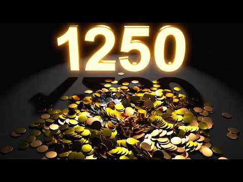 1250 Coins Physics Simulation Blender 3d