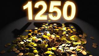 1250 Coins Physics Simulation Blender 3d