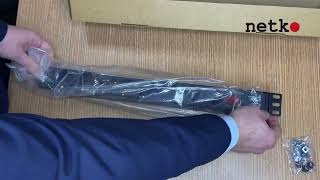 54769 Блок Розеток 19, 16А, 8 Розеток, Без Шнура, Черный Netko S Распаковка