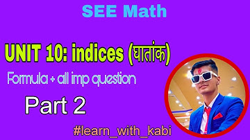 class 10 math unit 10 | indices | all type of imp long questions short trick | new syllabus 2080