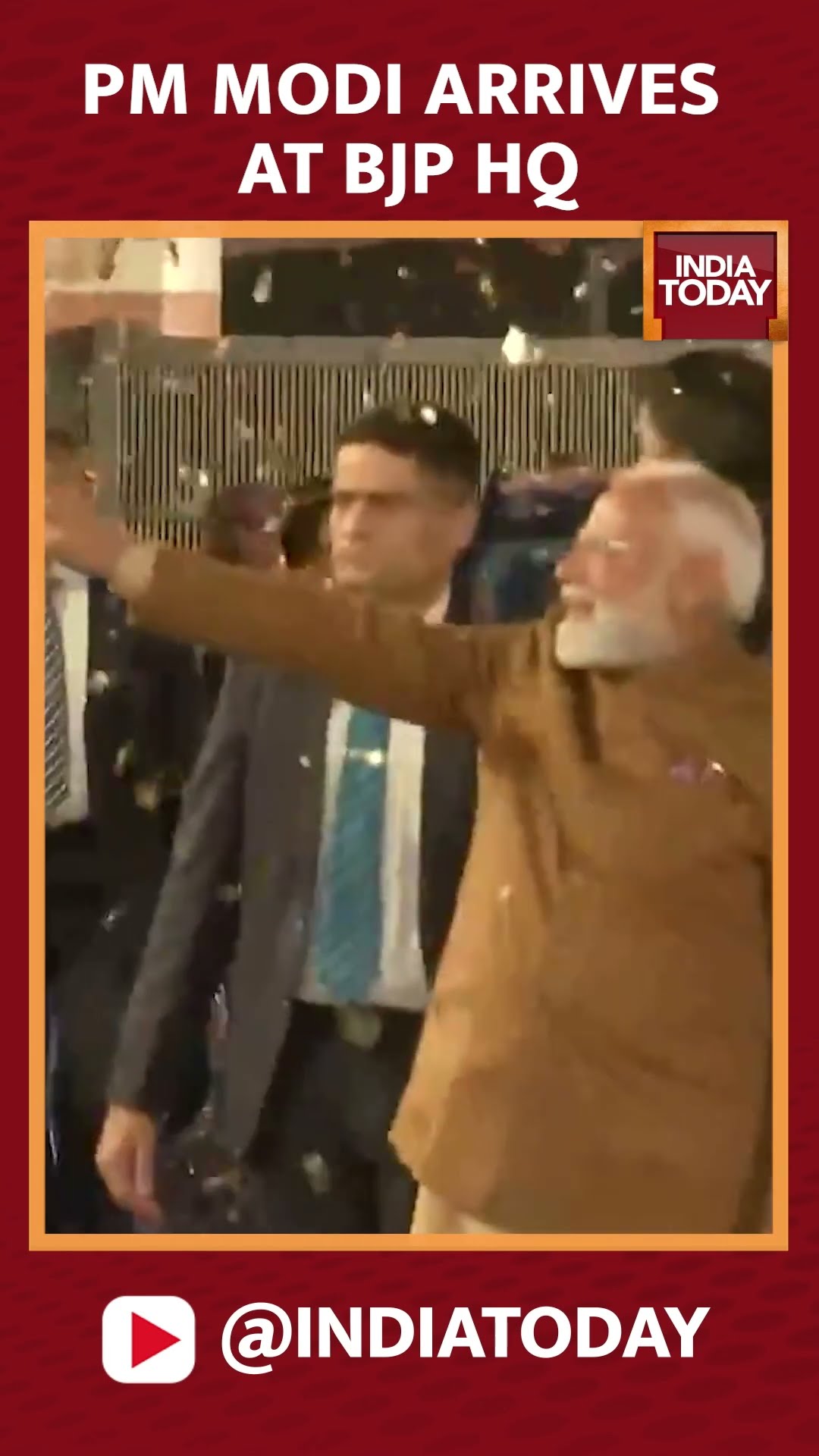 Prime Minister Modi Arrives At Party Headquarters To Celebrate Delhi Elections Victory | #shorts