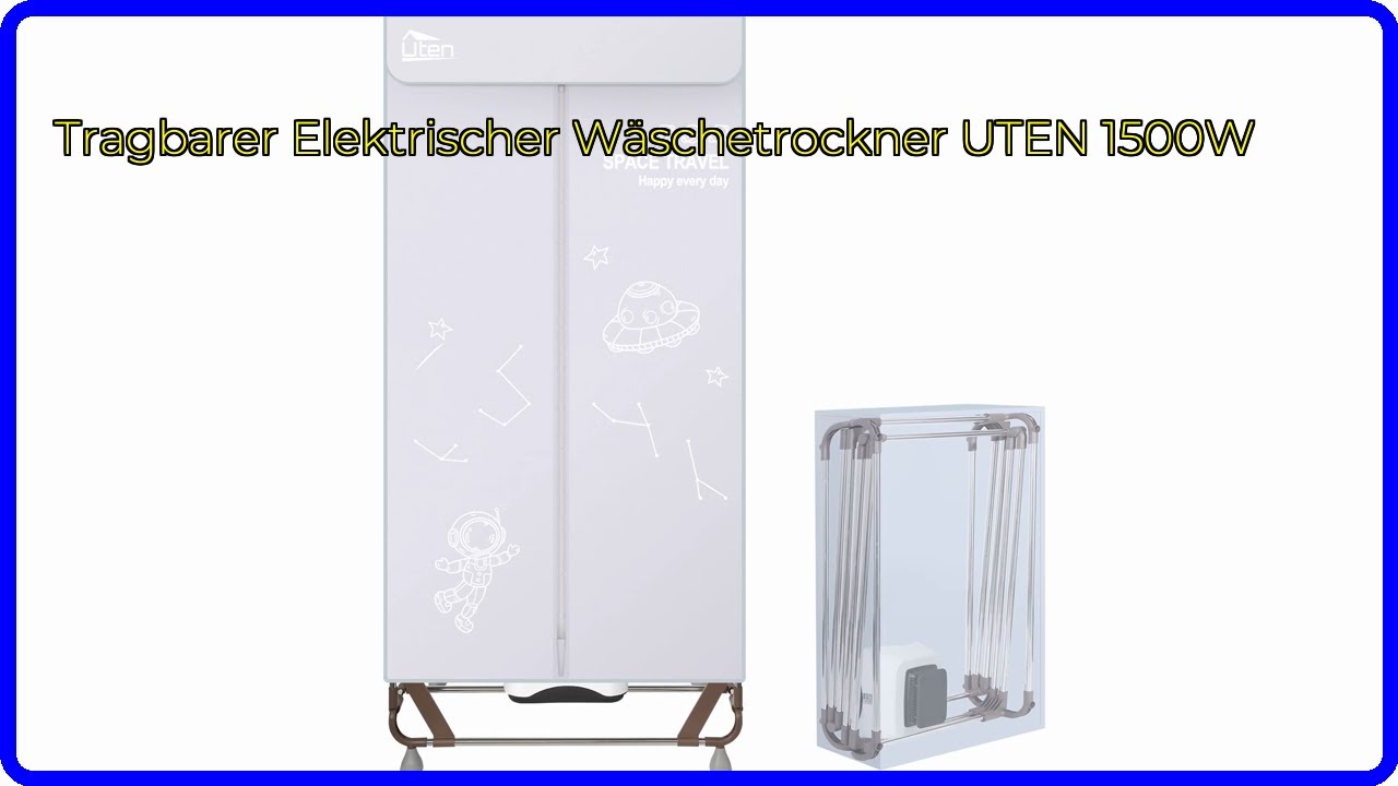 WASAGA Tragbarer Wäschetrockner 600W - Elektrischer Trockner Mit UV-Sterilisation
