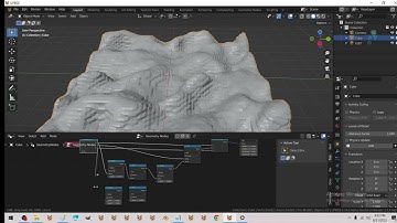 Terrain with overhangs / character using Signed Distance Field math/blender 3d geometry nodes