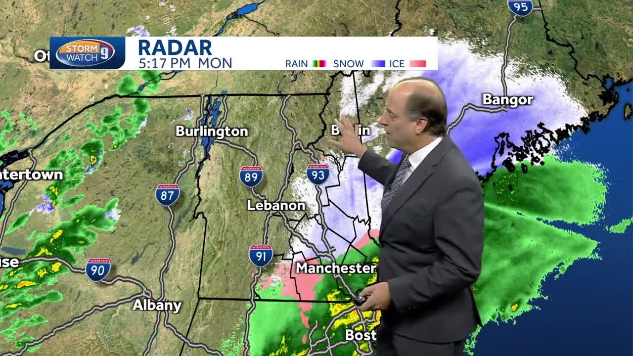 NH weather: Snow, rain make for slick roads across the state - YouTube