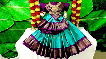 Quick and Easy Varamahalakshmi Saree Draping 🪷 How to Drape Saree for Varamahalakshmi#trending#viral