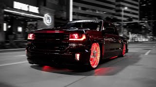 2016 Brandy Wine Bagged Silverado Lighting up Downtown Houston | ShotByAcosta