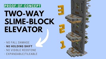 Proof of Concept: Two-Way Slime Block Elevator - No Fall Damage, No Visible Redstone | 1.16+