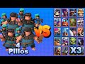 4 PILLOS vs TODAS LAS CARTAS X3 | Clash Royale