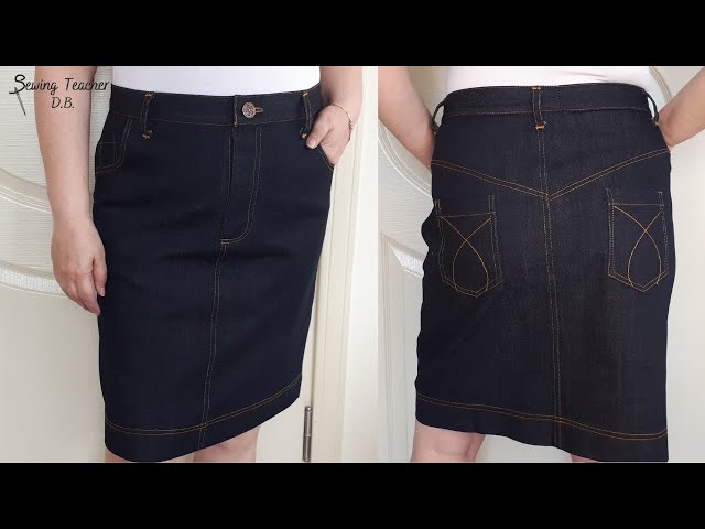 【Anyone more】Poi Denim Stitch Skirt Sewing a Zippered Denim Skirt / DIY /Sewing Teacher D.B.