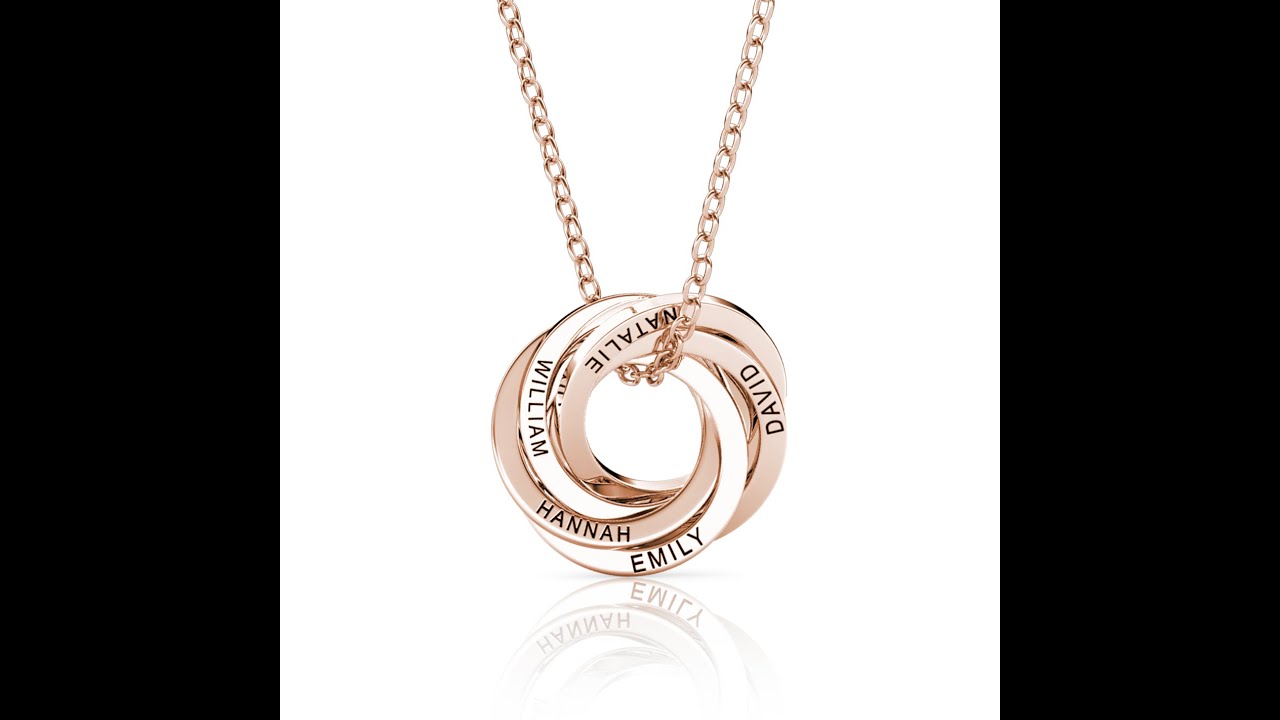 IFSHE Russian 5 Ring Necklace - Rose Gold