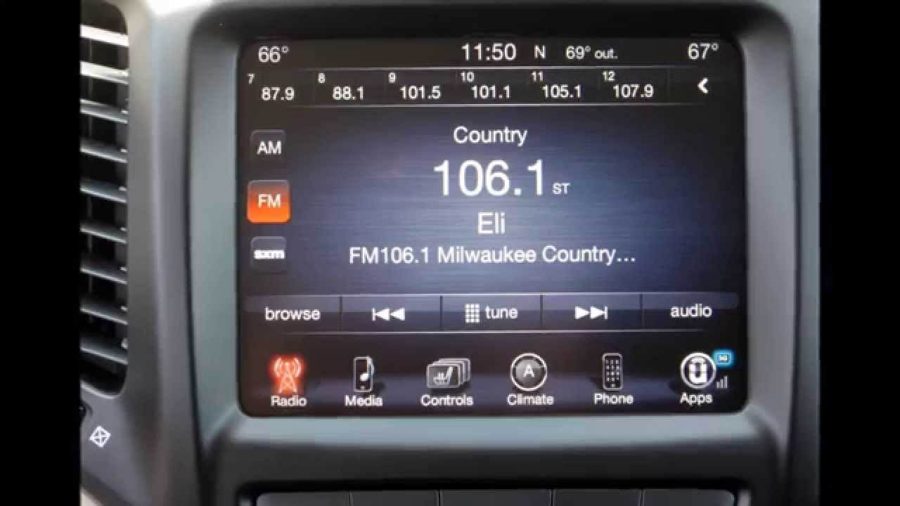 The Chrysler UConnect 8 4AN touch screen - YouTube