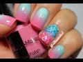 Cotton Candy Gradient Crushed Shell Nail Art Tutorial