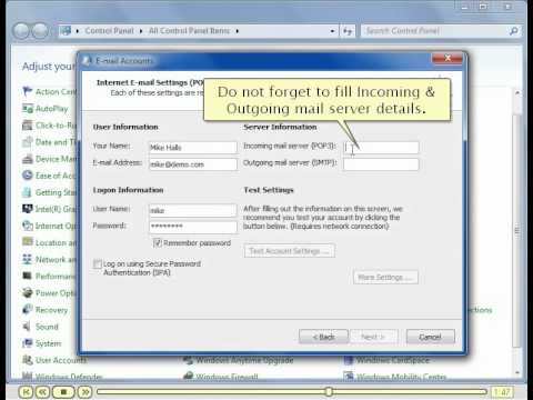 Setup POP3 Account in Outlook 2010, 2007, 2003