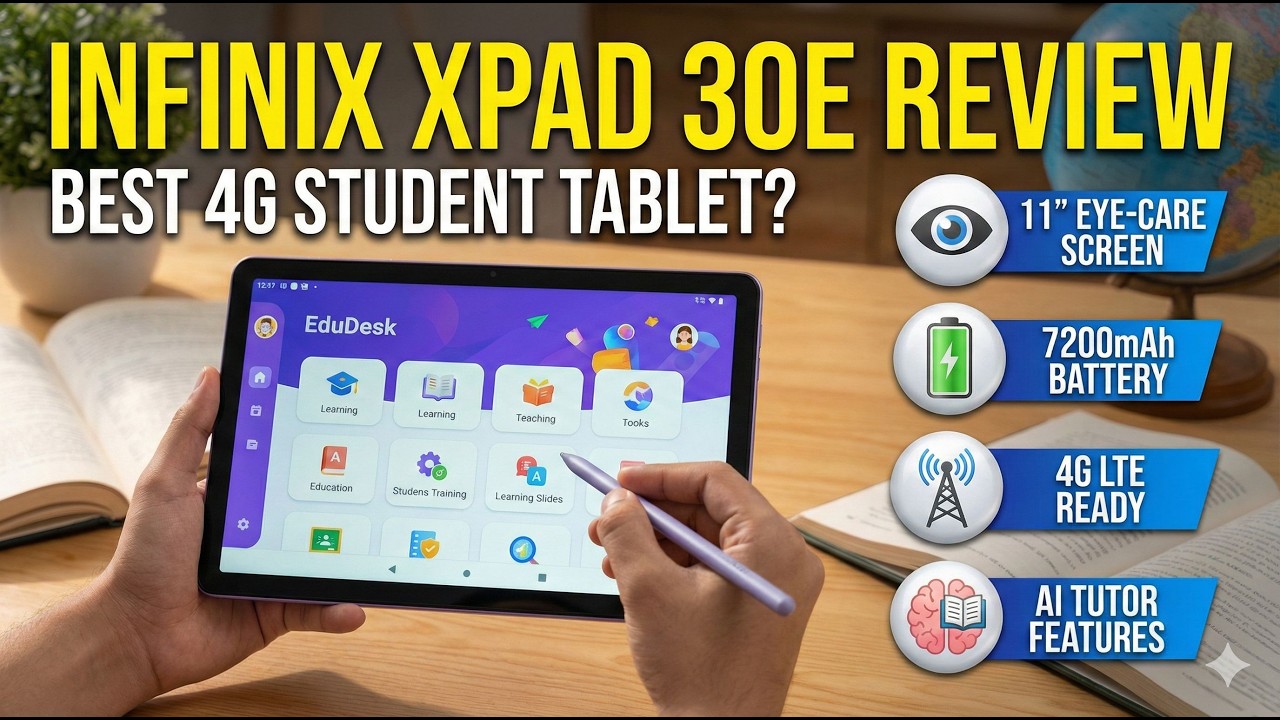 Infinix XPAD 30E, Powerful 11 Inch Educational Tablet with Advanced AI Tutor and 7200 mAh Battery